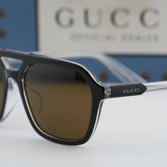 Gucci GG1823SA 003 Square Sunglasses - Black\Brown display picture 1